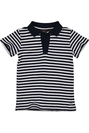 LEVV Jongens polo t-shirt Marlon aop Blue Stripe