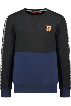 TYGO & vito Jongens 2 colour sweater met bies op de mouwen