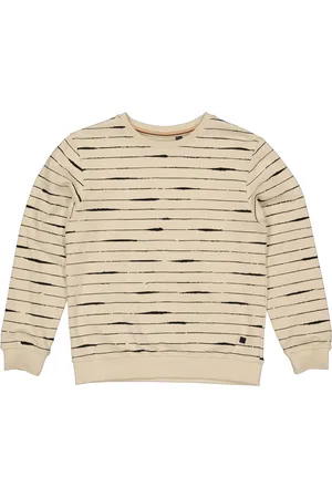 LEVV Jongens sweater Falko aop Sand Stone Stripe