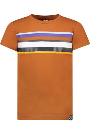 B.Nosy Jongens t-shirt met gekleurde strepen Wood