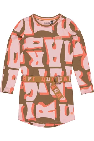 Quapi Meisjes jurk Aafje aop Almond Letter