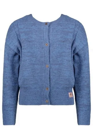 NoNo Meisjes gebreid vest Alou met knopen Lavender