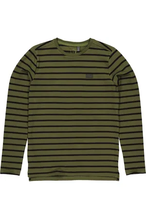 LEVV Jongens shirt Aart aop Olive Dust Stripe