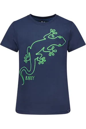 B.Nosy Jongens t-shirt Neon Green Gecko Navy
