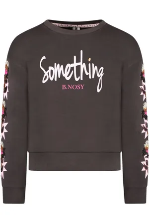 B.Nosy Meisjes sweater met pailletten op de mouwen Anthracite