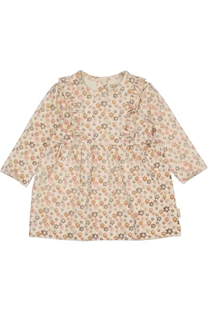 Quapi Newborn baby meisjes jurk Rachel aop Creme Flowers