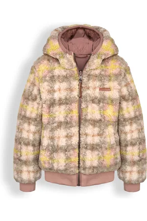 NoNo Meisjes reversible winterjas Bomby Taupe