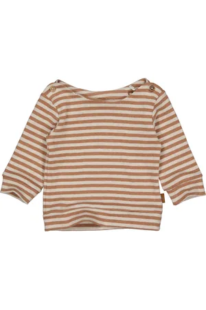 Quapi Newborn baby meisjes shirt Elise aop Mocha Stripe