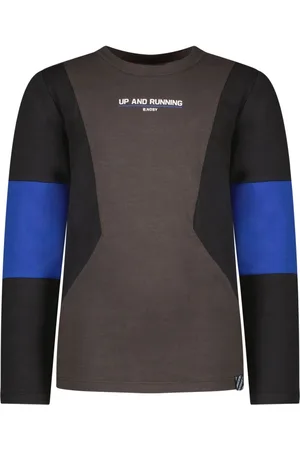 B.Nosy Jongens shirt Up and Running colorblock Anthracite