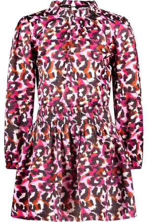 B.Nosy Meisjes jurk met elastieken tailleband Something leo ao