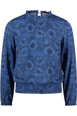 B.Nosy Meisjes blouse met flowerprint en gesmokte tailleband Great Flower