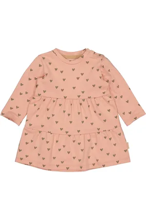 Quapi Newborn baby meisjes jurk Carla aop Brown Soft Hearts