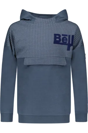 Bellaire Jongens hoodie met fake pocket en aop Midnight