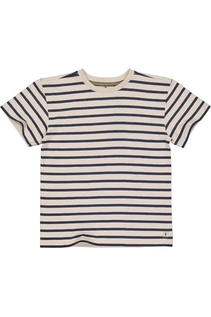 LEVV Jongens oversized t-shirt Karel aop Blue Stripe