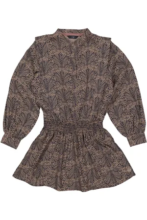 LEVV Meiden jurk Kaia aop Taupe Graphic