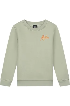 Malelions Jongens sweater Striped Signature Seagrass Orange