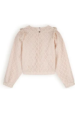 NoNo Meisjes blouse Tirzy Pearled Ivory