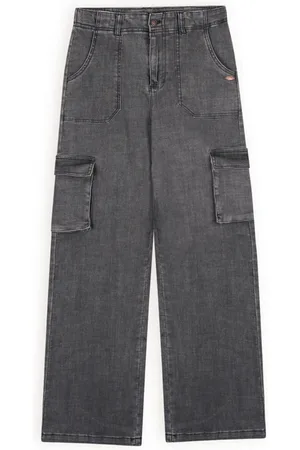 NoBell Meiden jeans cargo Wide Fit Susy Jet
