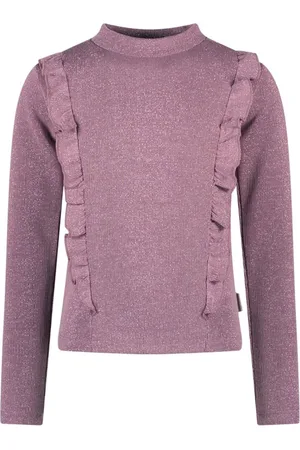 B.Nosy Meisjes shirt Tirza met glitters Grape Wine