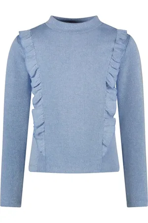 B.Nosy Meisjes shirt Tirza met glitters Lustre Blue