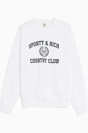 Sporty & Rich Varsity Crest Unisex Sweatshirt Ref. CRAW2355WH Kleur Maat XS
