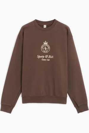 Sporty & Rich Crown Embroidered Unisex Sweatshirt Ref. CRAW2344CH Kleur Maat L