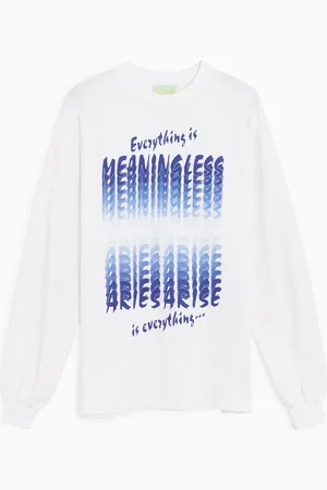 ARIES Everything Is Meaningless Unisex Long Sleeve T-Shirt Ref. FTAR60021-WHT Kleur Maat M