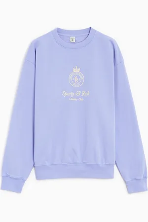 Sporty & Rich Crown Embroidered Unisex Sweatshirt Ref. CRAW2343NI Kleur Maat XS