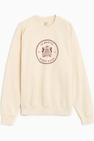 Sporty & Rich X Le Bristol Paris Bristol Crest Unisex Sweatshirt Ref. CRAW2390CR Kleur Maat XS