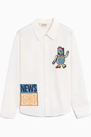 Brain Dead Truth Now Seersucker Regular Hemd voor heren Ref. S25T240043-WHT Kleur Maat S
