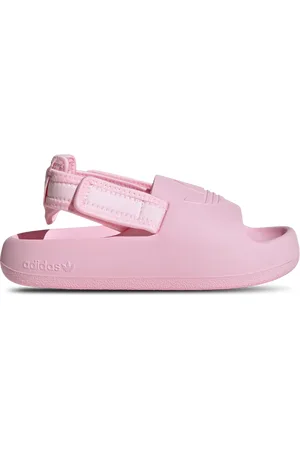 adidas Adilette Unisex Slippers en Sandalen - Roze - Maat: 33 - Mesh/Synthetisch - Foot Locker