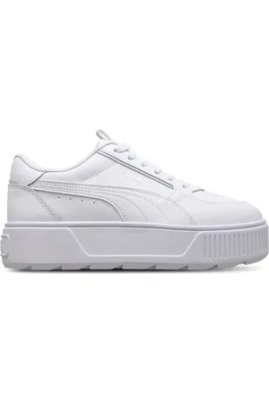 PUMA Karmen Rebelle Unisex Schoenen - Wit - Maat: 35.5 - Leer - Foot Locker