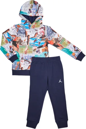 Jordan Brooklyn Aop Unisex Trainingspakken - Blauw - Maat: 92 - 98 CM - Foot Locker