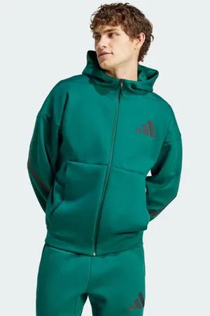 adidas Z.n.e. Full-zip Hooded Track Heren Jassen - Groen - Maat: XS - Poly Mesh - Foot Locker