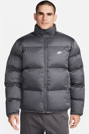 Nike Club Puffer Heren Jassen - Grijs - Maat: M - Katoen Jersey - Foot Locker