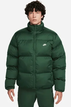 Nike Club Puffer Heren Jassen - Groen - Maat: XL - Katoen Jersey - Foot Locker