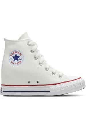 Converse Ctas Wedge Dames Schoenen - Wit - Maat: 39 - Canvas - Foot Locker