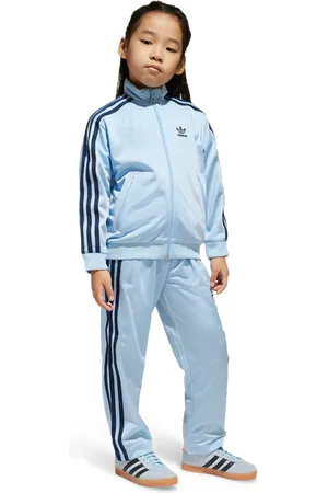 adidas Firebird Unisex Trainingspakken - Blauw - Maat: 99 - 104 CM - Poly Mesh - Foot Locker