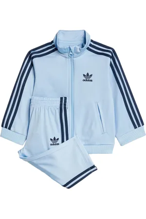 adidas Firebird Unisex Trainingspakken - Blauw - Maat: 63 - 68 CM - Poly Tricot - Foot Locker