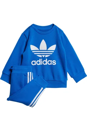 adidas Crew Unisex Trainingspakken - Blauw - Maat: 57 - 62 CM - Katoen Jersey - Foot Locker