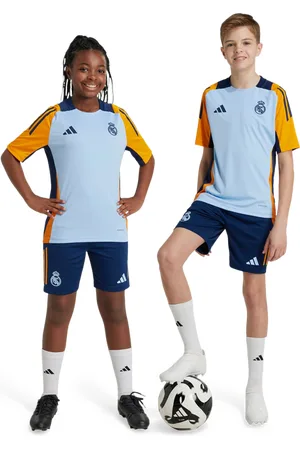 adidas Real Madrid Unisex Korte Broeken - Blauw - Maat: 159 - 164 CM - Poly Mesh - Foot Locker
