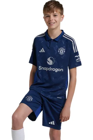 adidas Manchester United 24/25 Away Unisex Korte Broeken - Blauw - Maat: 147 - 152 CM - Poly Mesh - Foot Locker