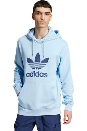 adidas Trefoil Heren Hoodies - Blauw - Maat: L - Katoen - Foot Locker