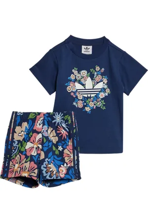 adidas Originals X Liberty London Shorts And Tee Unisex Trainingspakken - Blauw - Maat: 63 - 68 CM - Katoen Jersey - Foot Locker