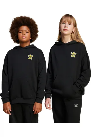 adidas Smiley Unisex Hoodies - Zwart - Maat: 147 - 152 CM - Foot Locker