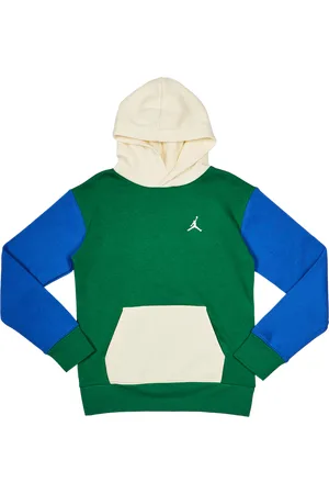 Jordan Brooklyn Color Block Unisex Hoodies - Groen - Maat: 128 - 137 CM - Katoen Fleece - Foot Locker