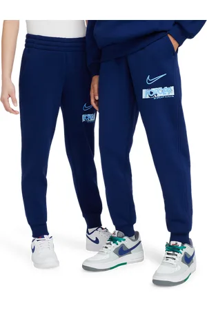 Nike Erling Haaland Club Unisex Broeken - Blauw - Maat: 137 - 147 CM - Katoen Jersey - Foot Locker