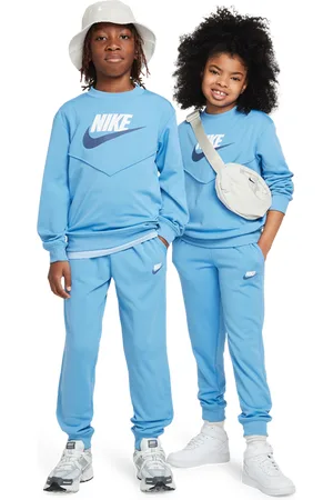 Nike Sportswear Unisex Trainingspakken - Blauw - Maat: 128 - 137 CM - Katoen Jersey - Foot Locker