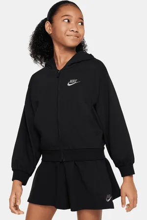 Nike Club Crop Unisex Hoodies - Zwart - Maat: 137 - 147 CM - Foot Locker