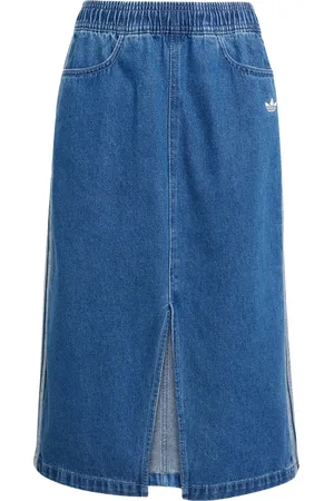 adidas 3s Denim Unisex Rokken - Blauw - Maat: 129 - 134 CM - Katoen Keperbinding - Foot Locker